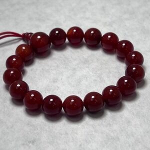 Dark Red‎ Carnelian Beaded Stretch Bracelet Natural Genuine Gemsone Spiritual